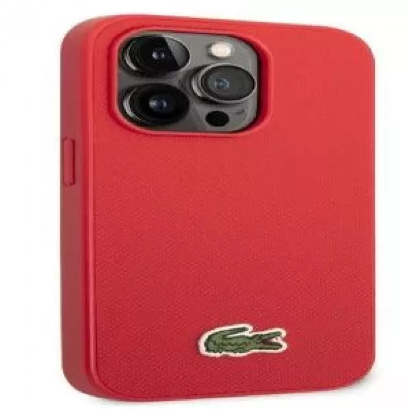 Lacoste Apple iPhone 14 Pro Capa Iconic Petit Pique Logo vermelha