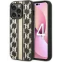 Karl Lagerfeld Apple iPhone 14 Pro Max 6,7 polegadas Capa Traseira Monogram Stripe castanha