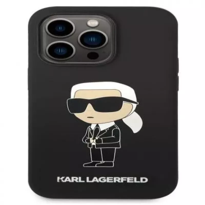 Karl Lagerfeld Apple iPhone 14 Pro Max Capa de Silicone Líquido Ikonik NFT preta