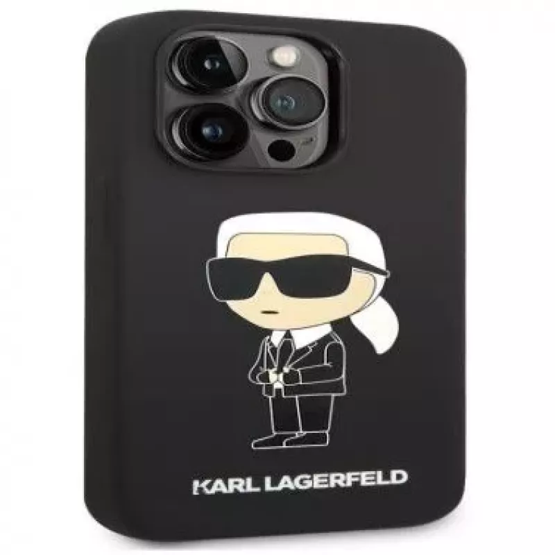 Karl Lagerfeld Apple iPhone 14 Pro Max Capa de Silicone Líquido Ikonik NFT preta