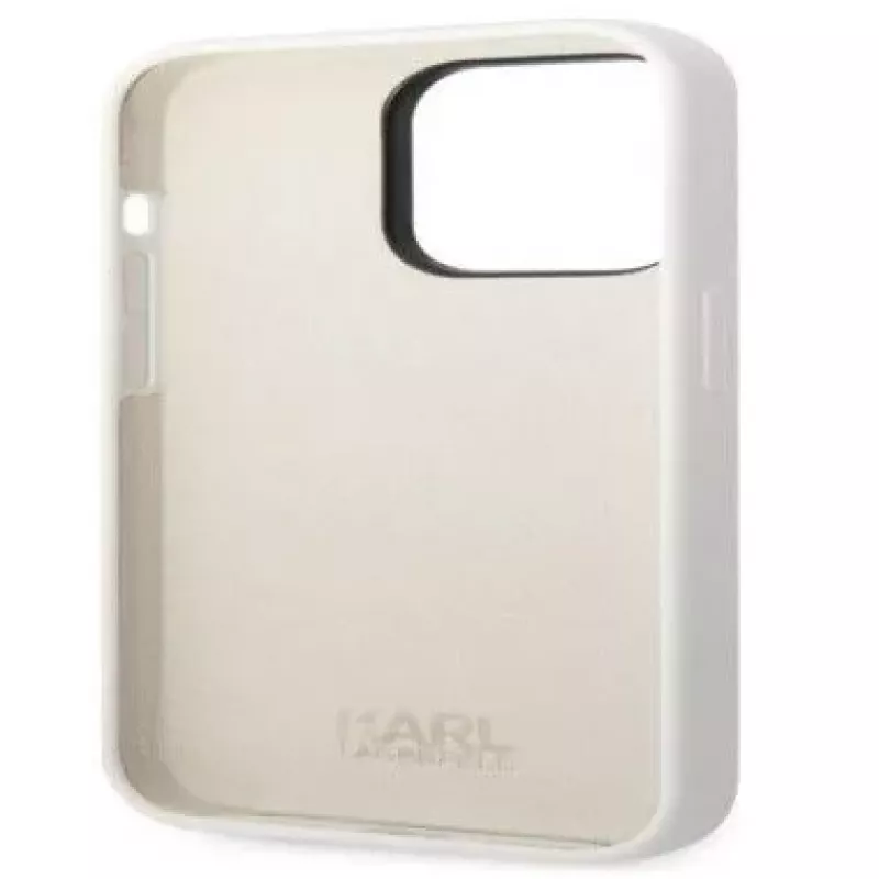 Karl Lagerfeld Apple iPhone 14 Pro Capa de Silicone Líquido Choupette NFT branca