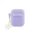 Guess Capa de Silicone para Apple AirPods 1/2 Classic Logo Gold Charm lilás