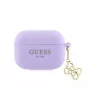 Guess Capa de Silicone para Apple AirPods Pro Classic Logo Gold com 4G Charm lilás