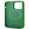 Lacoste Apple iPhone 15 6,1 Capa Traseira de Silicone Líquido Microfibra Croc Logo Magsafe verde