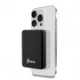 Guess Power Bank 5000mAh 15W MagSafe e carregamento normal com Metal Script Logo preta