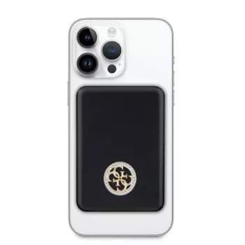 Guess Power Bank 5000mAh 15W MagSafe e carregamento normal com Strassed 4G Logo preta