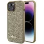 Guess Apple iPhone 15 Capa Traseira HC PU Disco Script Metal dourada