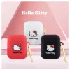 Hello Kitty Capa de Silicone Líquido 3D Kitty Head Logo para AirPods 1/2 preta