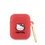 Hello Kitty capa para Apple AirPods 1/2 de silicone 3D Kitty Head vermelho