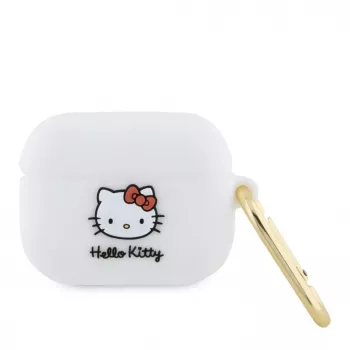 Hello Kitty Capa de Silicone para Apple AirPods Pro 3D Kitty Head branca