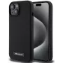 Karl Lagerfeld Apple iPhone 15 Capa de Silicone Líquido Plaque MagSafe preta