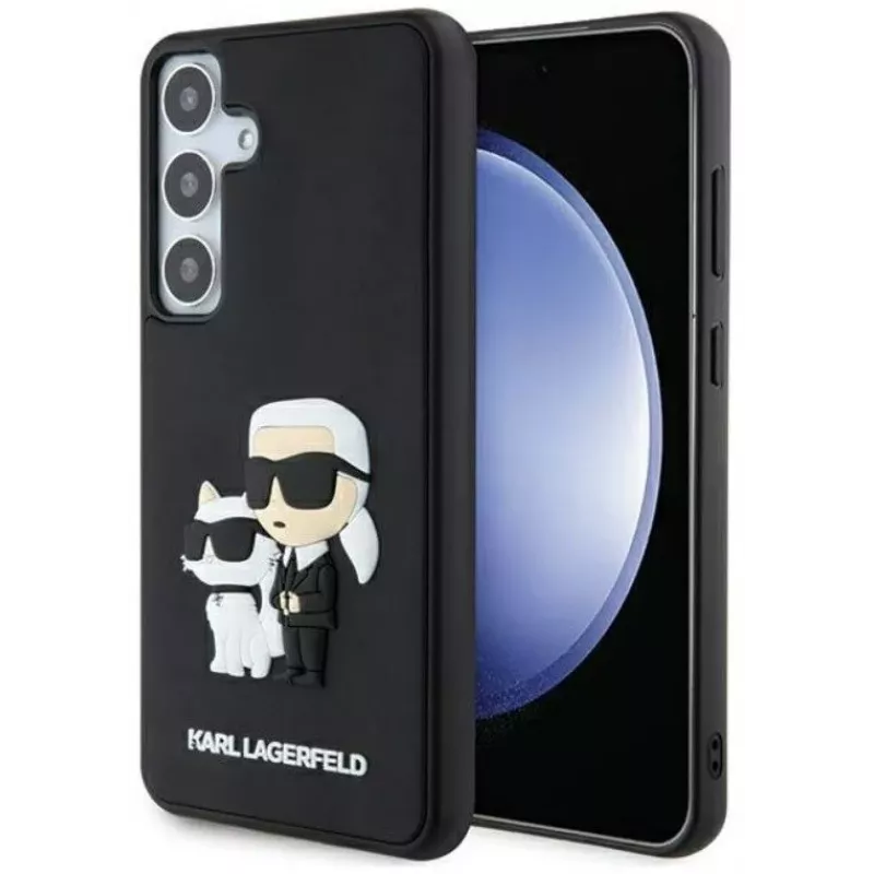 Karl Lagerfeld Capa 3D Rubber Karl and Choupette para Samsung Galaxy S24 Preta