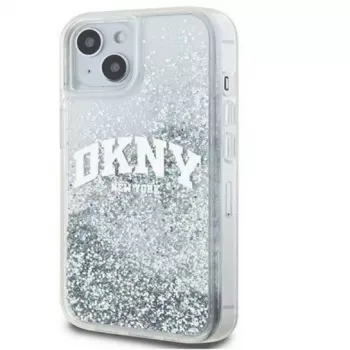 DKNY Capa rígida Liquid Glitter Big Logo para iPhone 15 preto
