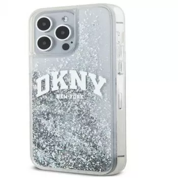 DKNY Capa rígida Liquid Glitter Big Logo para iPhone 15 Pro 6.1 preto