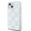 DKNY Capa rígida Liquid Glitter Multilogo para iPhone 15 branco