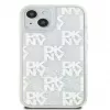 DKNY Capa rígida Liquid Glitter Multilogo para iPhone 15 branco