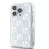 DKNY Capa rígida Liquid Glitter Multilogo para iPhone 15 Pro 6.1 branco