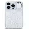 DKNY Capa rígida Liquid Glitter Multilogo para iPhone 15 Pro 6.1 branco
