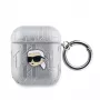 Karl Lagerfeld Capa PU Embossed Karl Head para AirPods 1/2 prateado