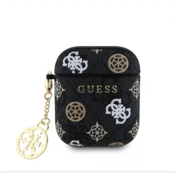 Guess Capa PU 4G Peony Charm para AirPods 1/2 preto