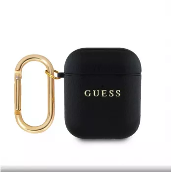 Guess Capa PU Grained Classic Logo para AirPods 1/2 preto