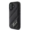 Karl Lagerfeld Capa rígida para iPhone 16, Quilted Signature, preta