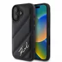 Karl Lagerfeld Capa rígida para iPhone 16, Quilted Signature, preta