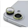 Guess Apple iPhone 16/16 Plus Fixed Glitter lente protetora dourado