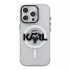 Karl Lagerfeld Capa de silicone com MagSafe IML KL Sketch Logo para Apple iPhone 15 Pro Max transparente