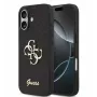 Guess Capa PU Fixed Glitter 4G Metal Logo para Apple iPhone 17 preto