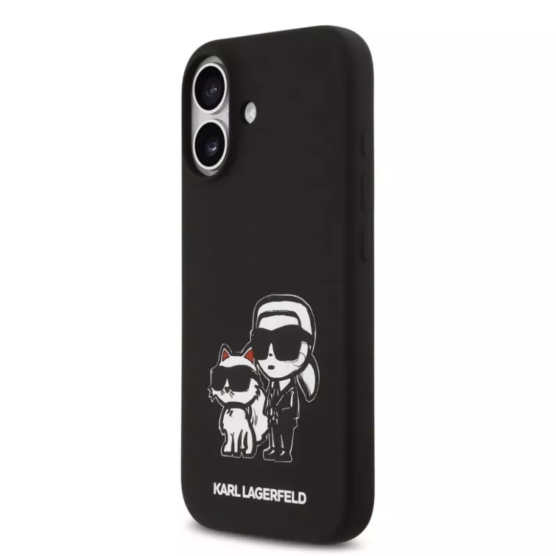Karl Lagerfeld Capa MagSafe Liquid Silicone K&CH Sketch para Apple iPhone 17 preto