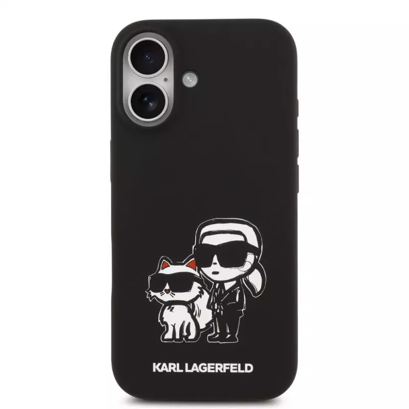 Karl Lagerfeld Capa MagSafe Liquid Silicone K&CH Sketch para Apple iPhone 17 preto