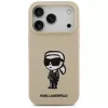 Karl Lagerfeld Capa de silicone com MagSafe para Apple iPhone 17 Pro - castanho (KL Sketch & Logo)