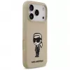 Karl Lagerfeld Capa de silicone com MagSafe para Apple iPhone 17 Pro - castanho (KL Sketch & Logo)