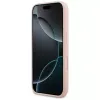 Karl Lagerfeld Capa de silicone para iPhone 17 Pro com MagSafe, KL Sketch & Logo, rosa