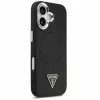 Guess Capa MagSafe PU Leather Triangle Logo para Apple iPhone 17 preto
