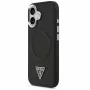 Guess Capa MagSafe PU Leather Triangle Logo para Apple iPhone 17 preto