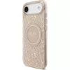 Guess Capa de silicone com MagSafe Flowers Allover com fita de pérolas para Apple iPhone 17 Air rosa