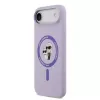 Karl Lagerfeld Apple iPhone Air Capa Liquid Silicone Karl and Choupette MagSafe Roxa
