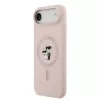 Karl Lagerfeld Liquid Silicone Karl and Choupette Capa MagSafe para iPhone Air, rosa