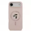 Karl Lagerfeld Liquid Silicone Karl and Choupette Capa MagSafe para iPhone Air, rosa