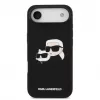 Capa MagSafe Double Heads em silicone líquido Karl Lagerfeld para Apple iPhone Air, preta