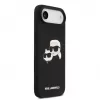 Capa MagSafe Double Heads em silicone líquido Karl Lagerfeld para Apple iPhone Air, preta