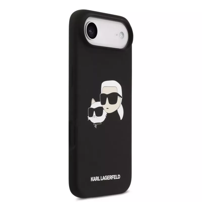 Capa MagSafe Double Heads em silicone líquido Karl Lagerfeld para Apple iPhone Air, preta