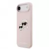 Capa MagSafe Double Heads em silicone líquido Karl Lagerfeld para Apple iPhone Air, rosa