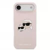 Capa MagSafe Double Heads em silicone líquido Karl Lagerfeld para Apple iPhone Air, rosa
