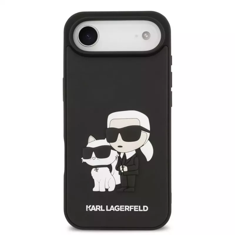 Karl Lagerfeld 3D Rubber Karl and Choupette Capa para iPhone Air, preta