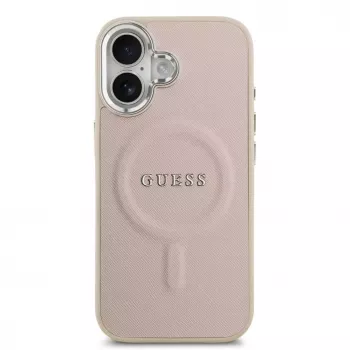 Capa MagSafe Guess em PU Saffiano para Apple iPhone 17, rosa