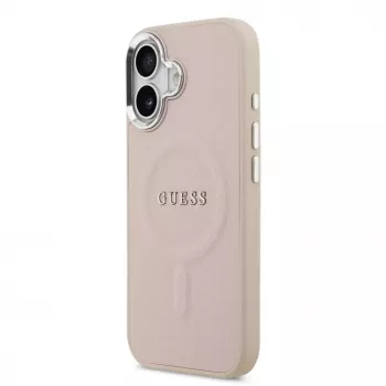 Capa MagSafe Guess em PU Saffiano para Apple iPhone 17, rosa