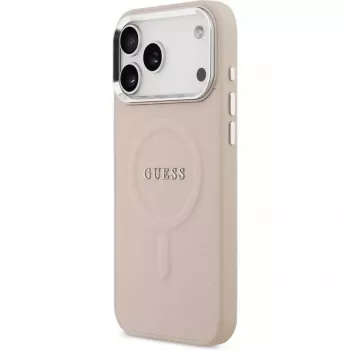 Capa em silicone com MagSafe Classic Logo Guess para Apple iPhone 17 Pro Max, rosa